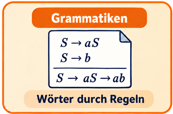 Grammatiken erzeugen W&ouml;rter mithilfe von Regeln.