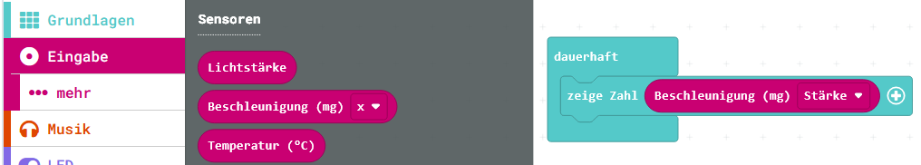 Makecode Beschleunigung