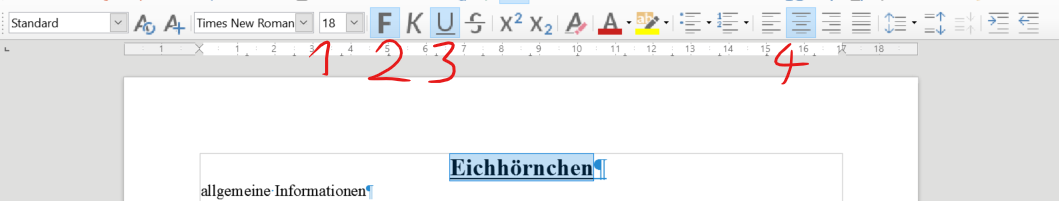 Hauptüberschrift formatieren