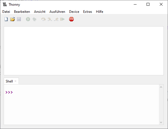 Thonny nach dem Starten
